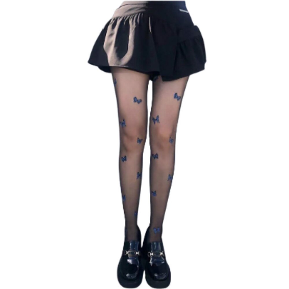 Chic Sheer Butterfly-Patterned Tights - Picture 2 of 5